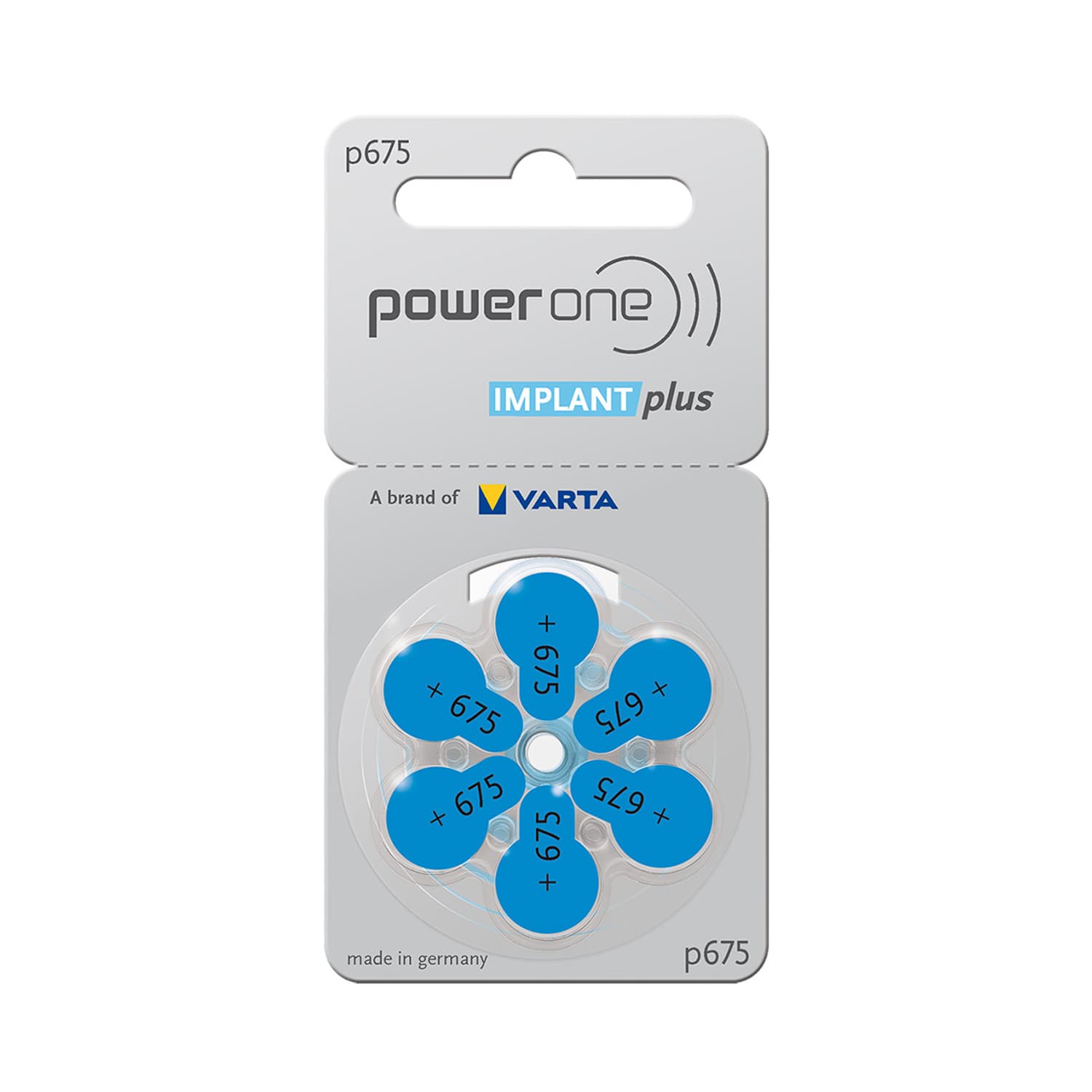 Ouvir Melhor Pilhas Power One 675 (embalagem de 60) para Implante Coclear